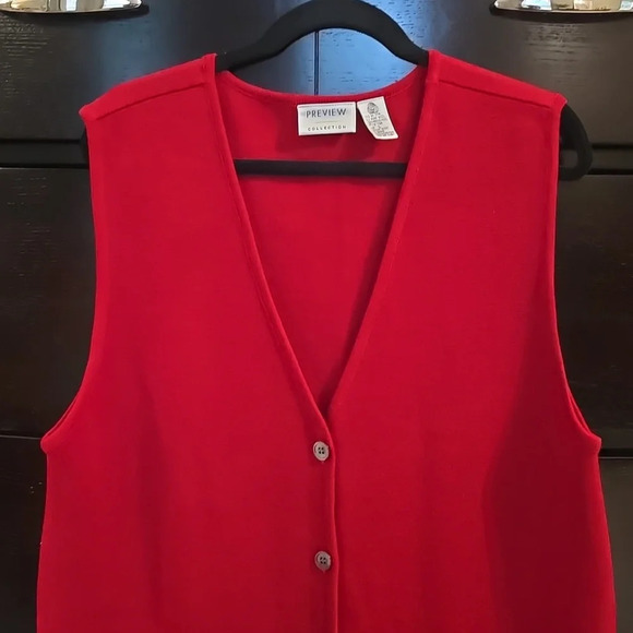 Preview Collection Wool Long Button Dawn Sweater Vest size Large - Picture 2 of 6